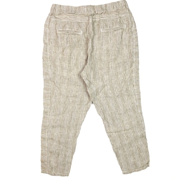 Anthropologie 100% Linen Loose Fit Striped Pants Women’s Size Medium - Picture 2 of 7